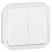 Переключатель/кнопка двухклавишный 10А механизм, цвет Белый ЕІВ PLEXO IP55 NEW Legrand