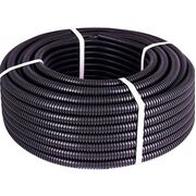 Труба гибкая гофрированная ПВХ 20/15мм_бухта 100м 750Н с протяжкой черная УФ-устойчивая (на улицу) METAKSAN