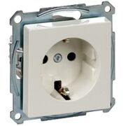 SYSTEM M РОЗЕТКА із заземленням SCHUKO та шторками 16А 250 V AC Полярно-білий Глянцевий Schneider Electric Merten MTN2300-0319