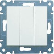 Выключатель 3-клавишный Lumina, белый, 10АХ/230В