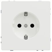 Розетка с заземлением 16А шторки., автоклеммы DL (матовый белый)