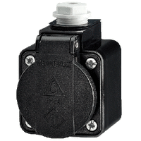 16А 2п+З 230В розетка SCHUKO настінна з пружинними клемами IP44 чорна : інтернет-магазин Elmar Україна