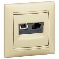 Коммуникационная розетка RJ45 кат.5e + RJ11 Valena (слоновая кость) : інтернет-магазин Elmar Україна