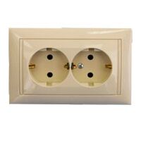 Розетка электрическая двойная с заземлением Valena (слоновая кость) : інтернет-магазин Elmar Україна