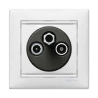 Розетка телевізійна TV+FM+SAT індивідуальна 2400МГц 1 5Дб Valena (білий) : інтернет-магазин Elmar Україна