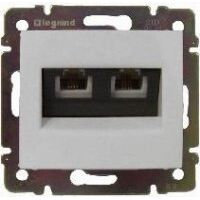 Компьютерная розетка 2xRJ45 кат.5Е UTP на захватах Valena (белый) : інтернет-магазин Elmar Україна