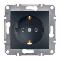 Розетка 220В з заземленням + шторки Asfora Антрацит : інтернет-магазин Elmar Україна