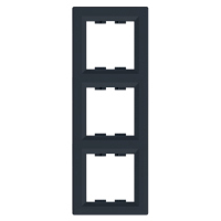 Рамка 3 місцева вертикальна Asfora Антрацит : інтернет-магазин Elmar Україна