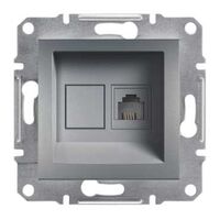 Розетка телефонная 1xRJ11 Asfora Сталь : інтернет-магазин Elmar Україна