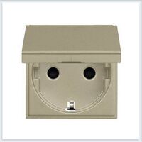 Розетка із заземленням і захисними шторками і кришкою 16А 250В 2-мод. шампань Zenit : інтернет-магазин Elmar Україна