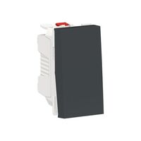 Вимикач 1-клавішний кнопковий схема 1 10А 1 мод антрацит Unica New : інтернет-магазин Elmar Україна