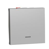 Перемикач 1-клавішний з нейтр 10А 2 мод алюміній Unica New : інтернет-магазин Elmar Україна