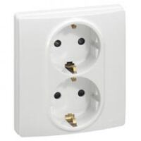 672223 подвійна розетка із заземленням Etika (білий) Легранд 672223 : інтернет-магазин Elmar Україна