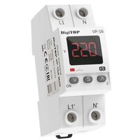 Реле напряжения VP-16A M2R с термозащитой 16А min 120-200В, max  210-270В 2 модуля в компактном корпусе DigiTOP : інтернет-магазин Elmar Україна