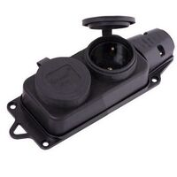 Розеточный блок 2 розетки наружной установки с заглушками 2Р+РЕ 16А 220-240V без кабеля (каучук) Lezard : інтернет-магазин Elmar Україна