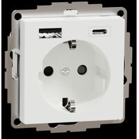 Розетка с з/к 16А + USB type A+C 3.0A, авт. клеммы, SM (активный белый) : інтернет-магазин Elmar Україна