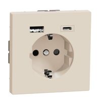 Розетка с з/к 16А + USB type A+C 3.0A, авт. клеммы, D-Life (сахара) : інтернет-магазин Elmar Україна