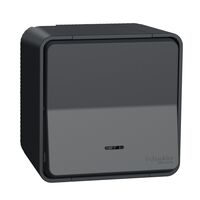 Кнопковий вимикач з підсвіткою у зборі IP55, для поверхневого монтажу, чорний, Mureva Styl Schneider Electric : інтернет-магазин Elmar Україна