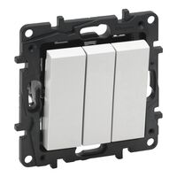 NILOE STEP Вимикач триклавішний 20А гвинтові клеми, колір Білий : інтернет-магазин Elmar Україна