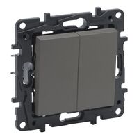 NILOE STEP Выключатель двухклавишный 10А автоматические клеммы, Цвет Сталь : інтернет-магазин Elmar Україна