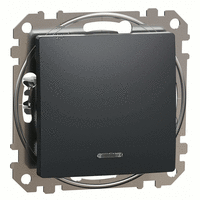 Выключатель проходной 1-кл. с подсветкой (сх.6)., Sedna Design (Черный) : інтернет-магазин Elmar Україна