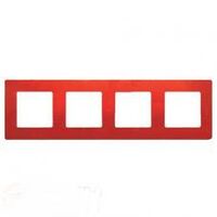 672534 Рамка 4-постовая Etika (красный) Легранд : інтернет-магазин Elmar Україна