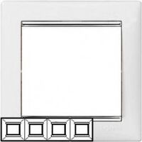 Рамка 4-місцева Валена колір: білий / срібло : інтернет-магазин Elmar Україна