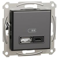 Розетка USB тип A+C 3A 45Вт З рамкою в комплекті вхід USB типу A5В 1,5А та USB типу C20В3А Білий Asfora Schneider Electric EPH2700421 : інтернет-магазин Elmar Україна