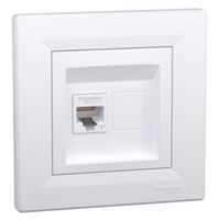 Розетка комп'ютерна 1*RJ45 cat.6 UTP н/екр. Asfora (білий) Schneider Electric EPH4700121 : інтернет-магазин Elmar Україна