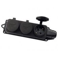 Розеточный блок 3 Розетки, колодка удлиннителя тройная с заглушками 2Р+РЕ 16А 240V (каучук) Lezard : інтернет-магазин Elmar Україна