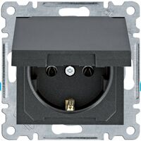 Розетка із заземленням з кришкою Lumina, чорна, 16А/230В Hager WL1153 : інтернет-магазин Elmar Україна