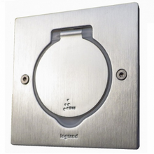 Розетковий блок підлоговий 2 мод., нержавіюча сталь квадратний