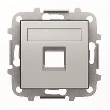 Лицьова панель з супортом одинарної комунікаційної розетки срібний Sky