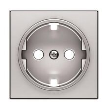 8588 PL Лицевая панель розетки с з/к Schuko серебряный Sky