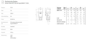 Штекер 32A 3P 6H 230V IP54 кабельный (Alt Аrт. #260 IP44) PowerTOP Xtra Neue Typen Mennekes фото 1
