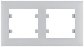 Рамка 2X горизонтальна, Lumina-Intens, срібна Hager WL5722