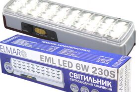 Світильник аварійний EML-9830 LED 6w 220-240V (3.7V1.2Ah) переносний ліхтар на акумуляторі ELMAR : інтернет-магазин Elmar Україна