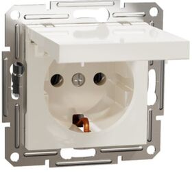 Розетка із заземленням із кришкою 16 A 250 V AC 3680 Вт без рамки Кремовий Asfora Schneider Electric EPH3170123