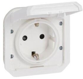 Розетка 16А 250V 2К+З с винтовыми клеммами механизм, цвет Белый ЕІВ PLEXO IP55 NEW Legrand