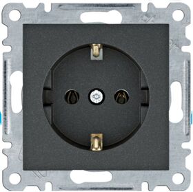 Розетка із заземленням Lumina, чорна, 16А/230В Hager WL1053
