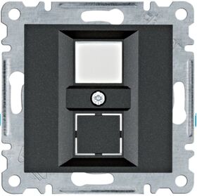 Панель подвійна для розетки RJ12/RJ45 Lumina, чорна Hager WL2323