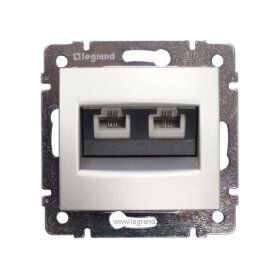 Комунікаційна розетка RJ 45 кат.5e + RJ11 Valena (алюміній)