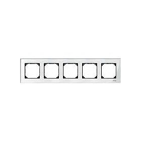 Рамка стеклянная 5-местная M-Elegance, Белый бриллиант стекло  Schneider Electric