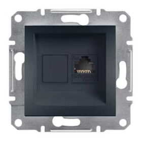 Компьютерная розетка 1xRJ45 5e экранированная Asfora Антрацит