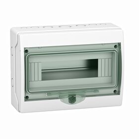 Щит накладний 1ряд/12мод. прозорі двері IP65 Kaedra