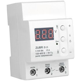 Реле контролю напруги ZUBR D25 1ф 25А 1н.про
