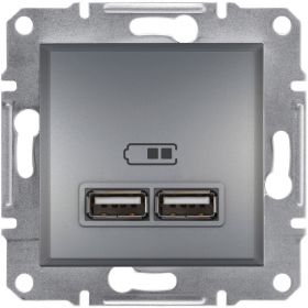 USB зарядка 2,1А/2х1,05А сталь Asfora : інтернет-магазин Elmar Україна