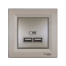 USB зарядка 2,1А/2[1,05А бронза Asfora