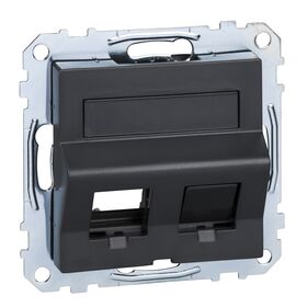 Лицевая панель двойной розетки Keystone RJ45 антрацит System M