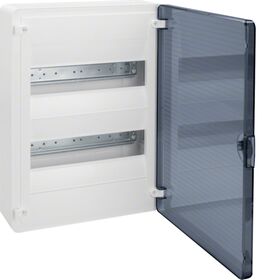 Щит накладной 24 мод. 2x12 ряда прозрачная дверца клеммами IP40 Golf Hager